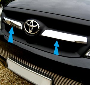 Toyota Hilux mk6 / Vigo chrome grille trim ( 2 pcs ) Preview